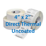 4 x 2 uncoated direct thermal labels