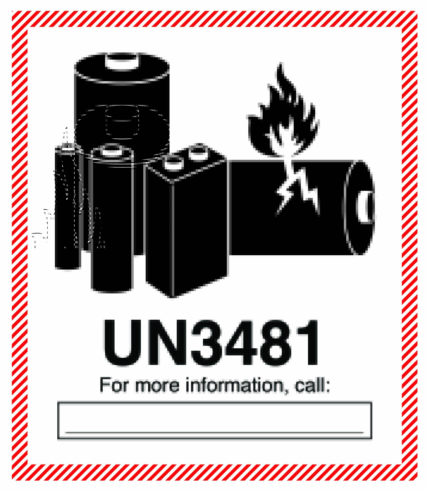 UN3481 Battery Label
