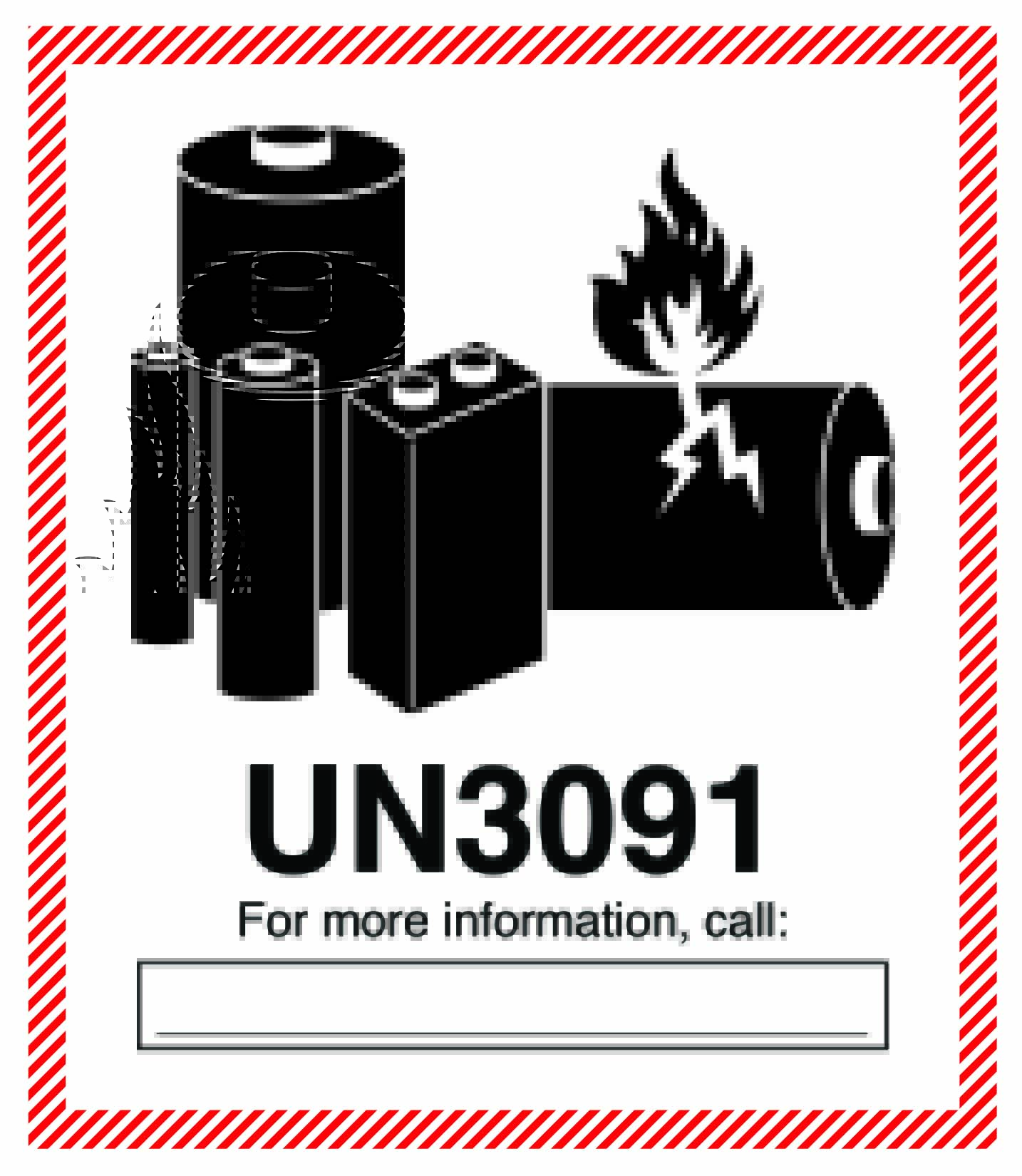 UN3091 Battery Label